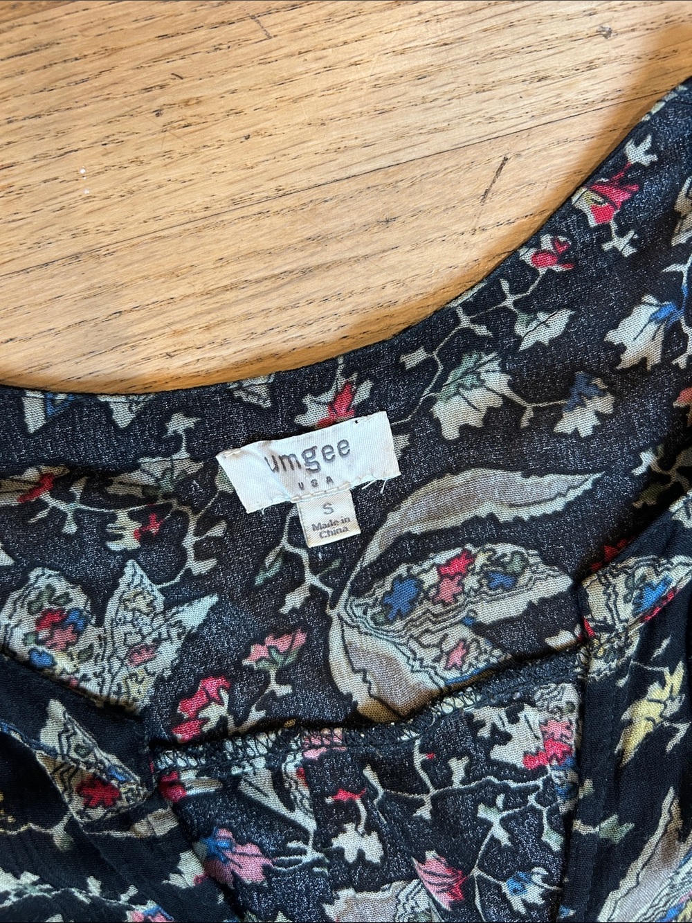 Umgee Black Paisley Floral Boho Tunic - Picture 4 of 9